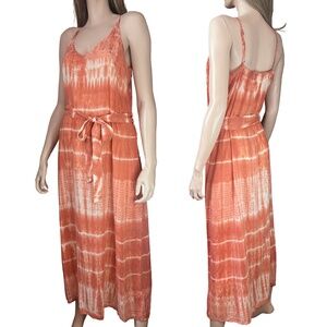 Anthropologie Cloth & Stone Tie Dye Maxi Dress with Belt NWOT